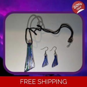 Glass drop Necklace & Earrings Set